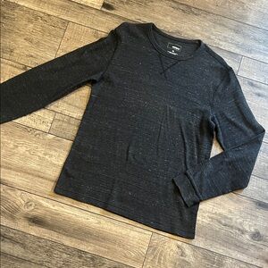 Sonoma Men's Dark Gray Crewneck waffle long sleeve Tshirt.